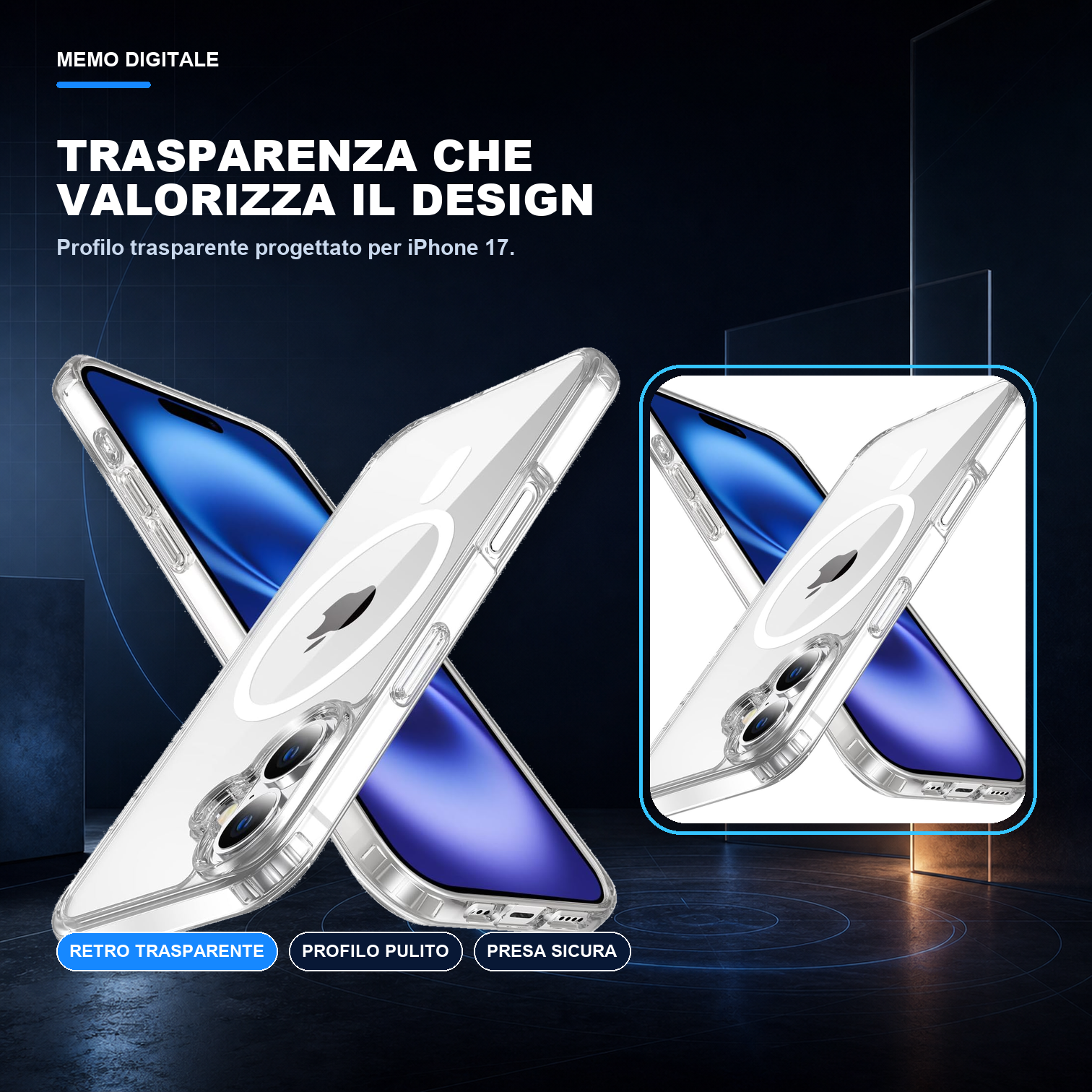 iPhone 17 | Cover trasparente MagSafe | Trasparenza e design
