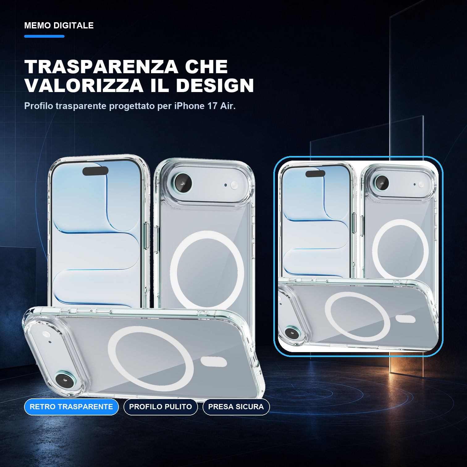 iPhone 17 Air | Cover trasparente MagSafe | Trasparenza e design