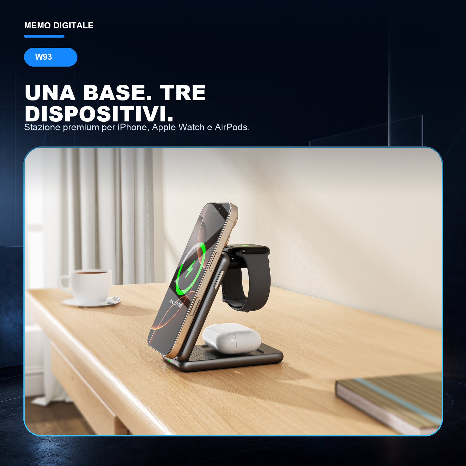 iPhone 17 Pro | Cover trasparente MagSafe | Compatibile con MEMO W93