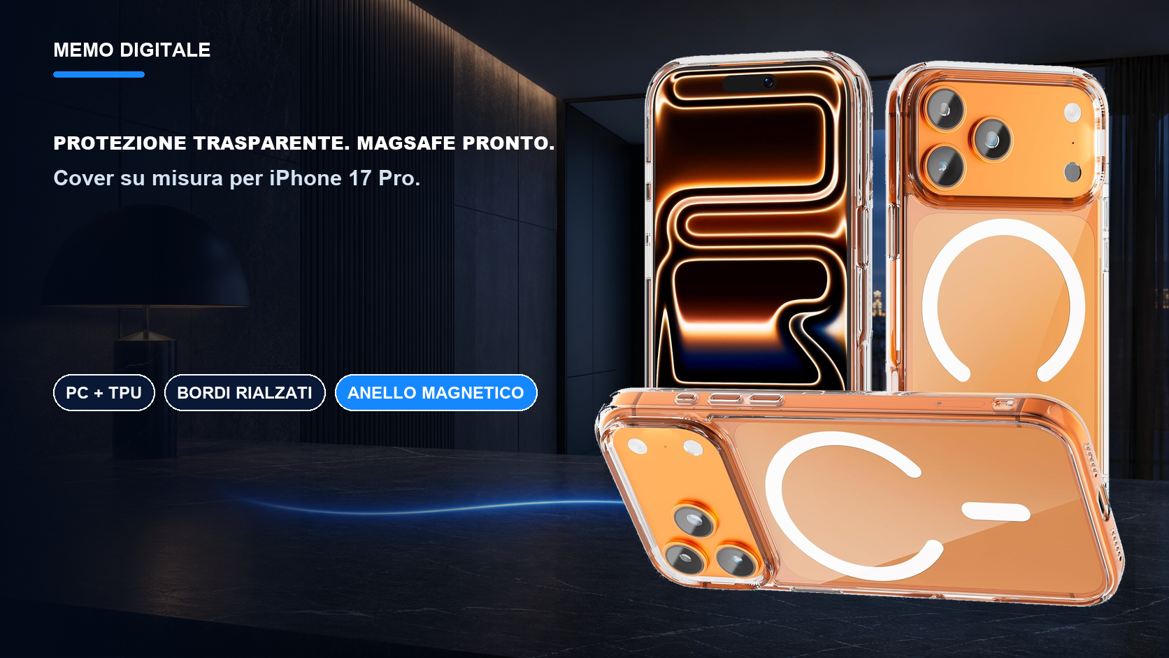 iPhone 17 Pro · Protezione trasparente. MagSafe pronto.