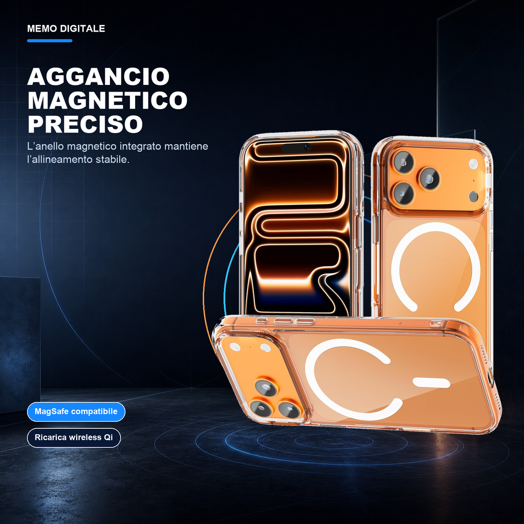 iPhone 17 Pro Max | Cover trasparente MagSafe | Aggancio magnetico preciso