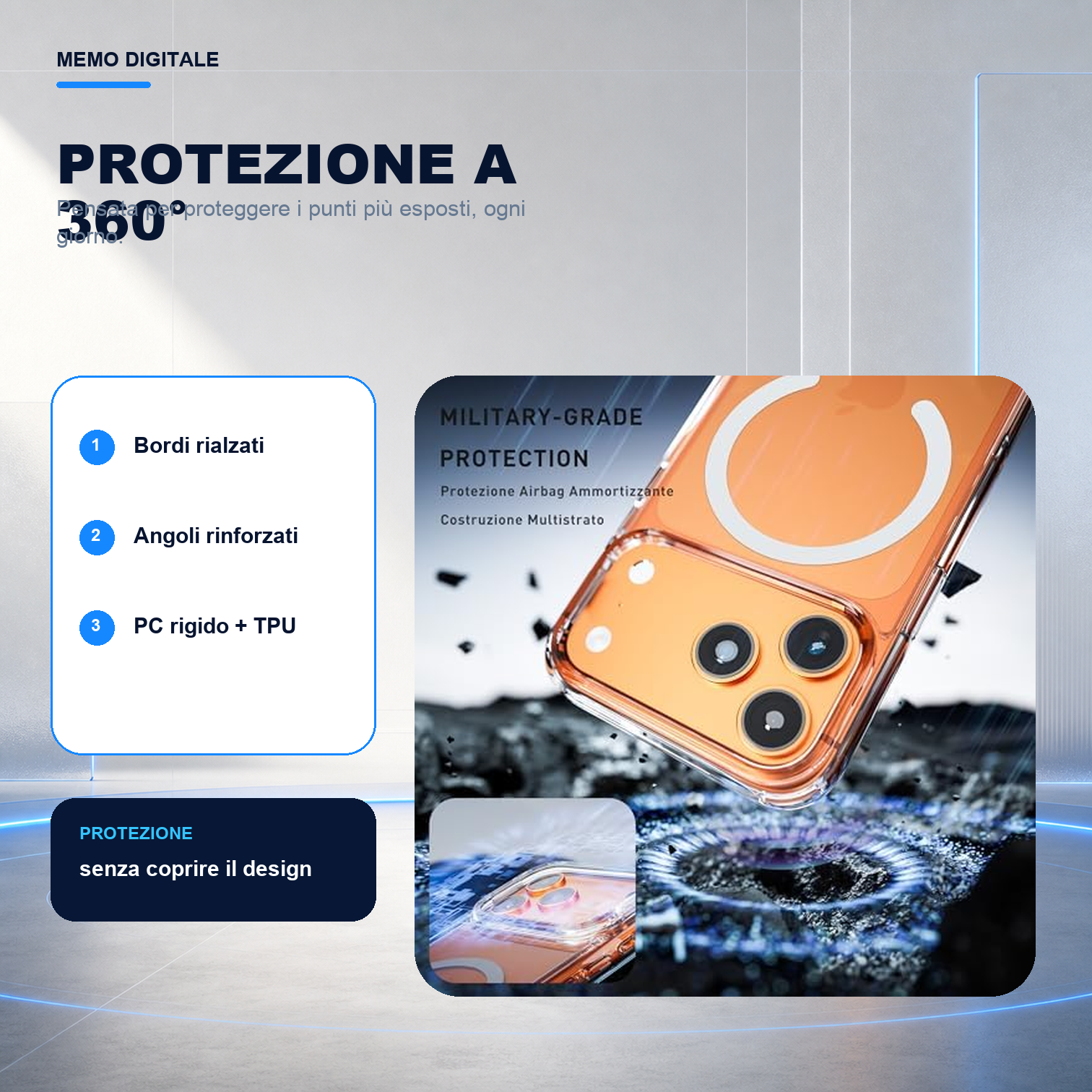iPhone 17 Pro Max | Cover trasparente MagSafe | Protezione a 360 gradi