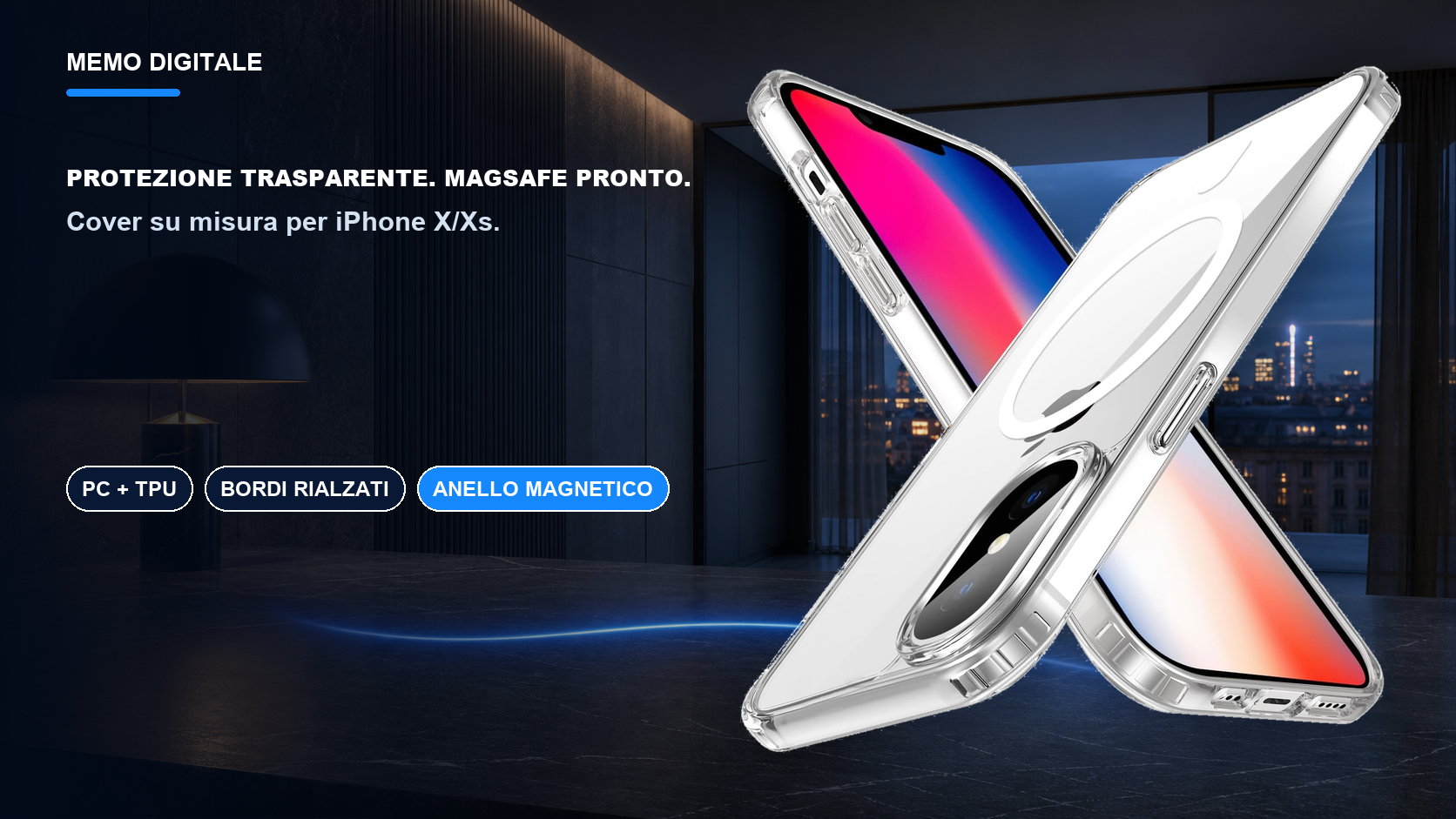 iPhone X/Xs · Protezione trasparente. MagSafe pronto.