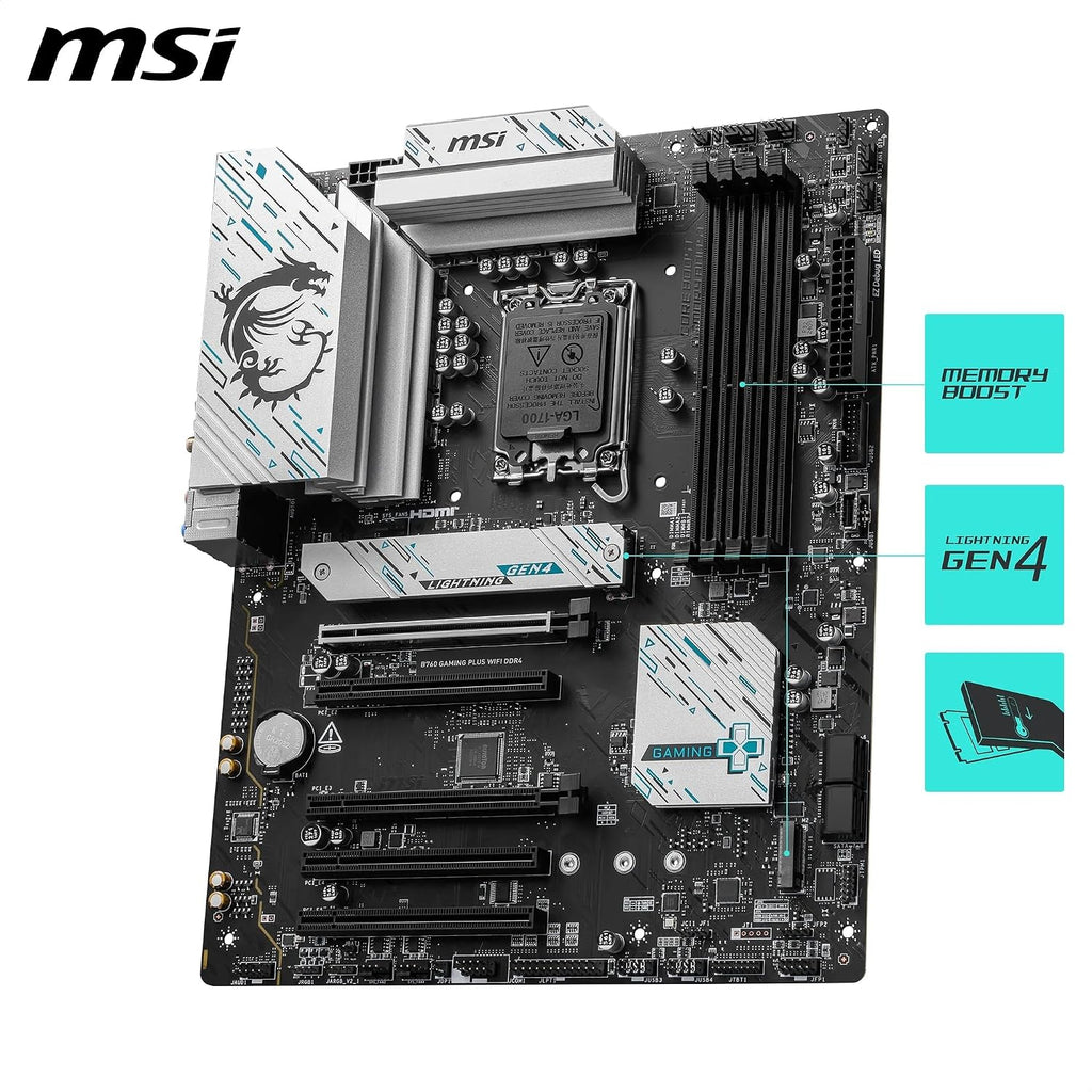 MSI B760 GAMING PLUS WIFI DDR4 – scheda madre LGA 1700 DDR4, immagine 3
