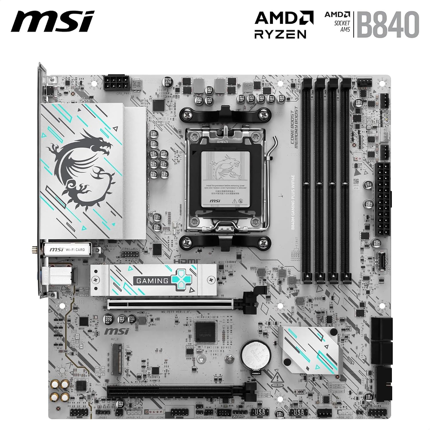 MSI B840M GAMING PLUS WIFI6E – scheda madre AM5 DDR5, immagine 2