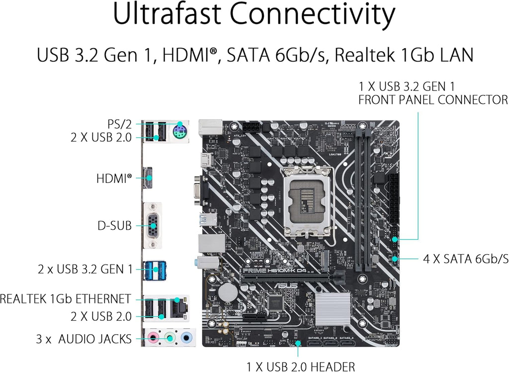 ASUS PRIME H610M-K D4 – scheda madre LGA 1700 DDR4, immagine 5
