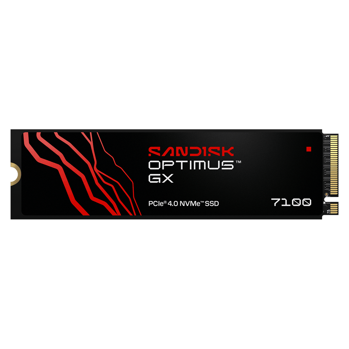 SanDisk Optimus GX 7100 SSD NVMe M.2 2280 – vista frontale della serie
