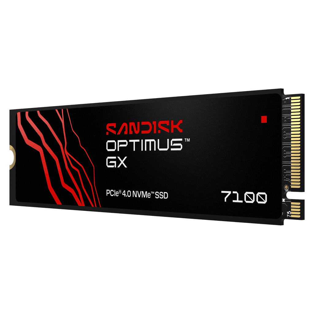 SanDisk Optimus GX 7100 SSD NVMe M.2 2280 – vista angolata della serie