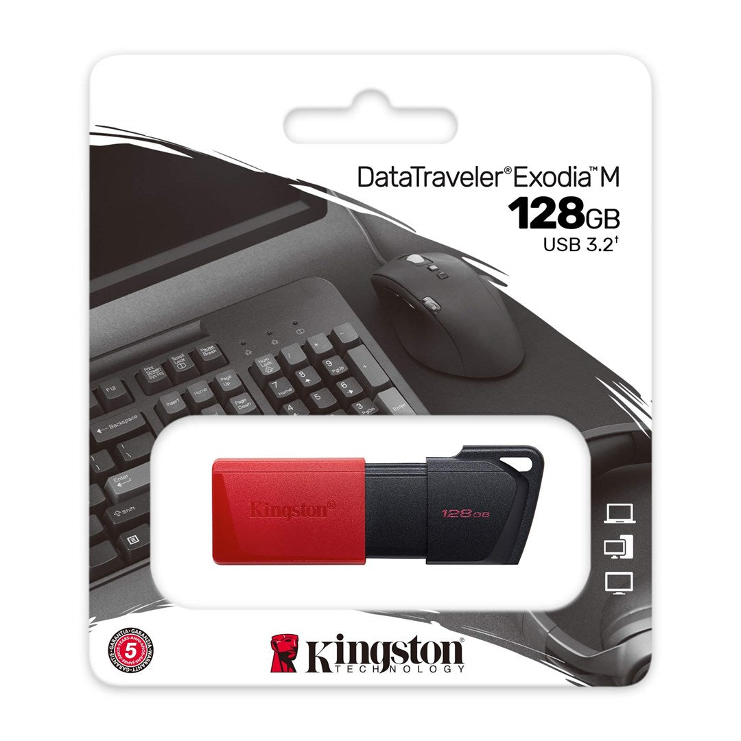 Kingston DataTraveler Exodia M 128 GB USB 3.2 Nero/Rosso – immagine 1