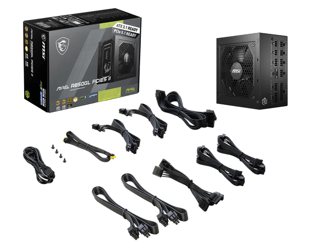 MSI MAG A850GL PCIE5 II 850W 80 PLUS Gold 306-7ZP8D11-CE0 - dettaglio 4