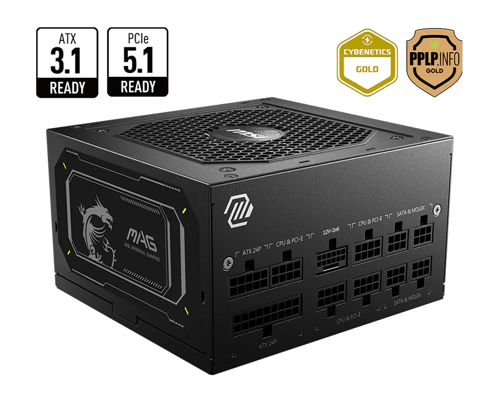 MSI MAG A850GL PCIE5 II 850W 80 PLUS Gold 306-7ZP8D11-CE0