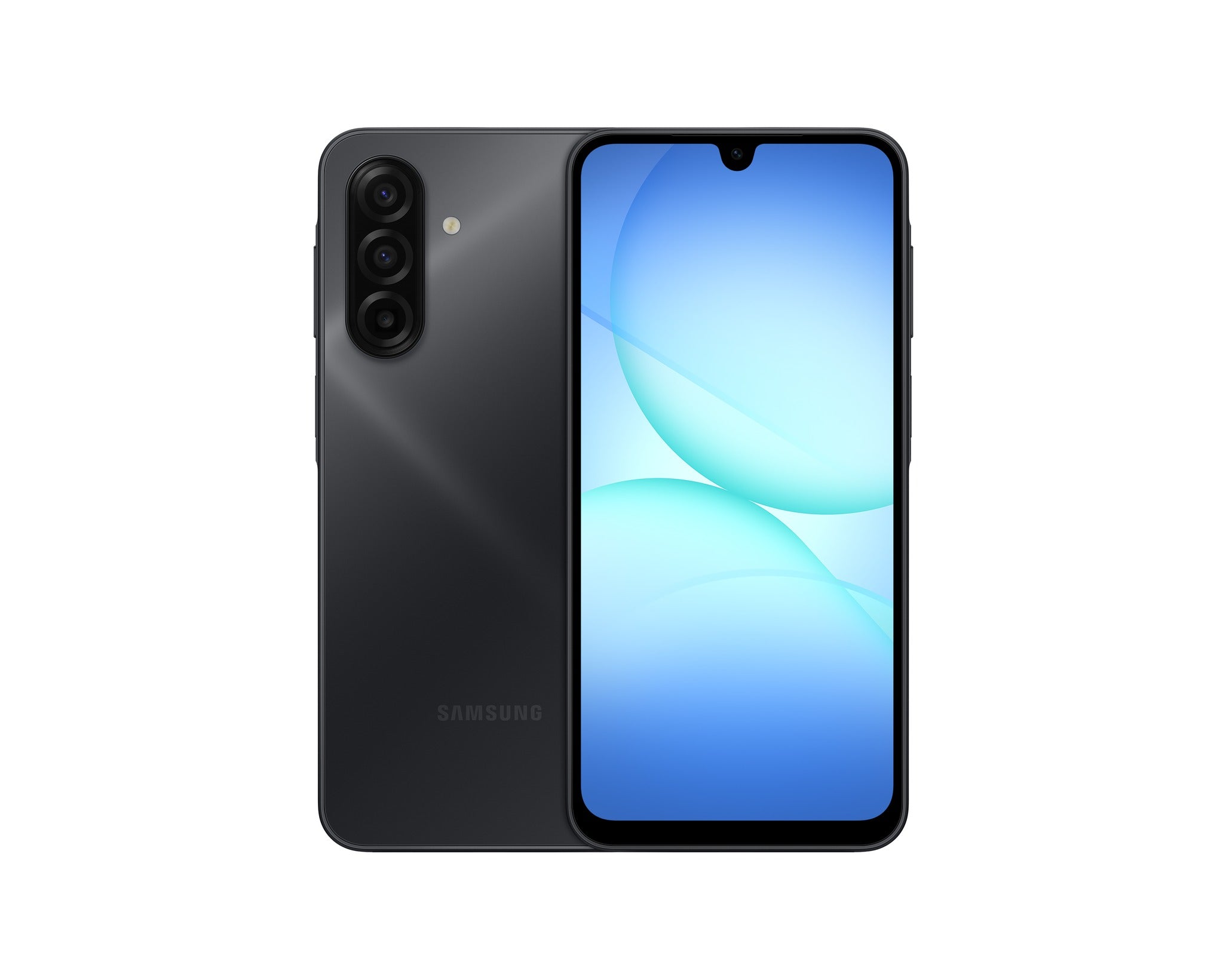 Samsung Galaxy A17 4G nero, vista frontale e posteriore