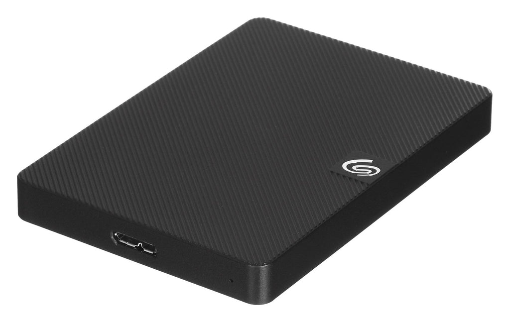 Seagate Expansion Portable 2 TB nero, vista laterale e porta USB Micro-B