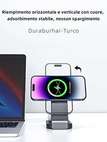 W79 bianco caricatore wireless 3 in 1 - design pieghevole