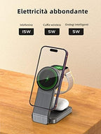 W79 bianco caricatore wireless 3 in 1 - contenuto e dettagli