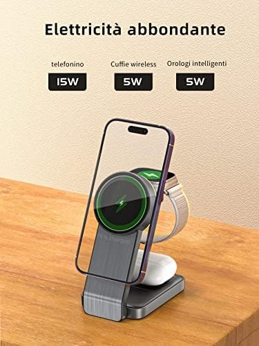 W79 bianco caricatore wireless 3 in 1 - contenuto e dettagli