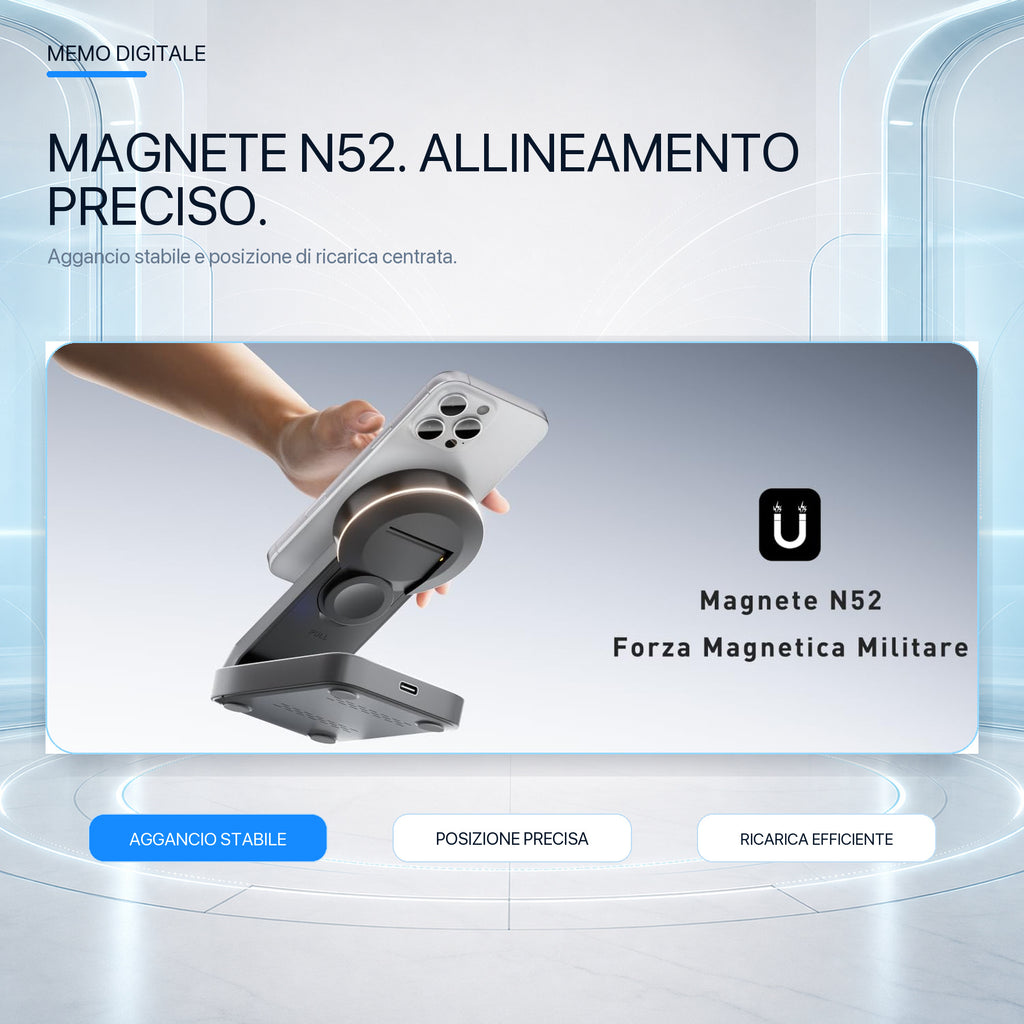 W79 nero magnete N52 e allineamento preciso