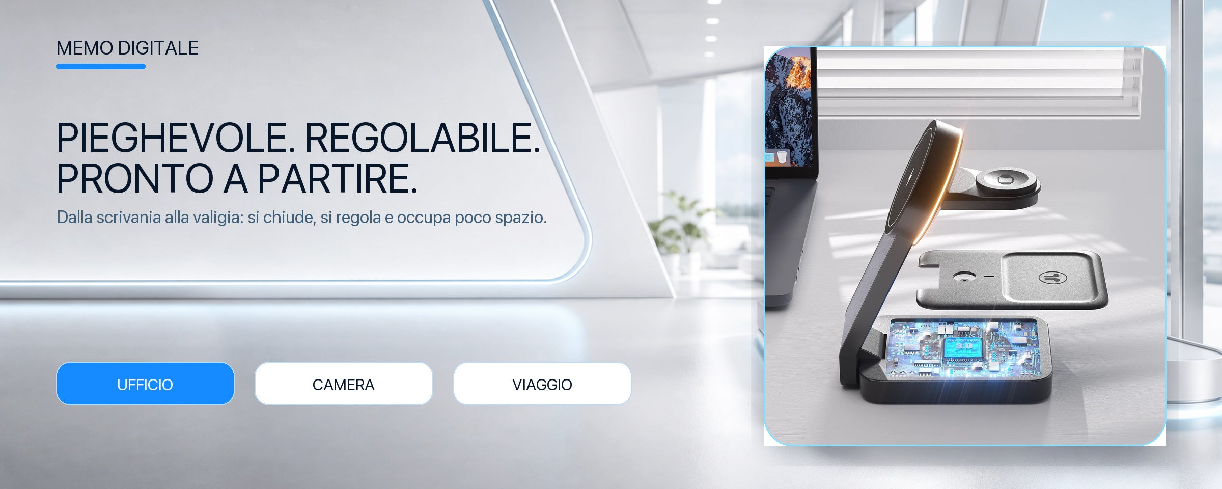 W79 nero pieghevole regolabile per ufficio camera e viaggio