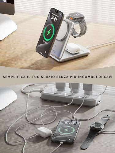 W93 argento caricatore wireless da viaggio