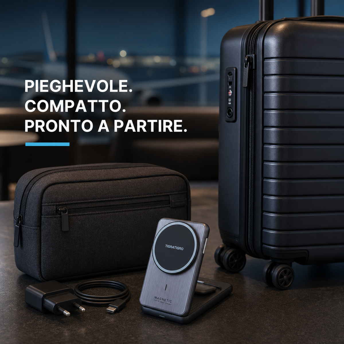 W93 Caricatore Wireless 3 in 1 Pieghevole 15 W per iPhone, Apple Watch e AirPods