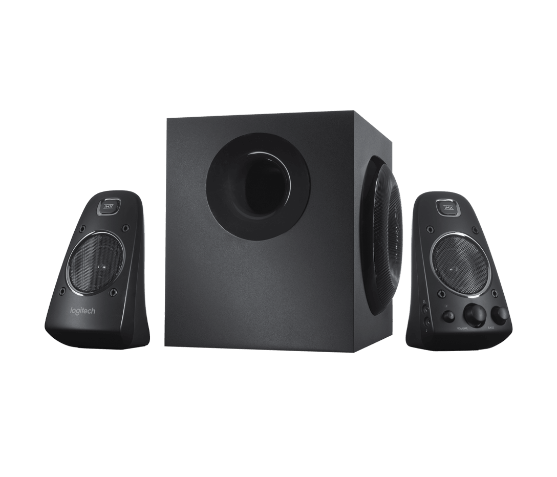 Logitech Z623 subwoofer e satelliti - vista frontale