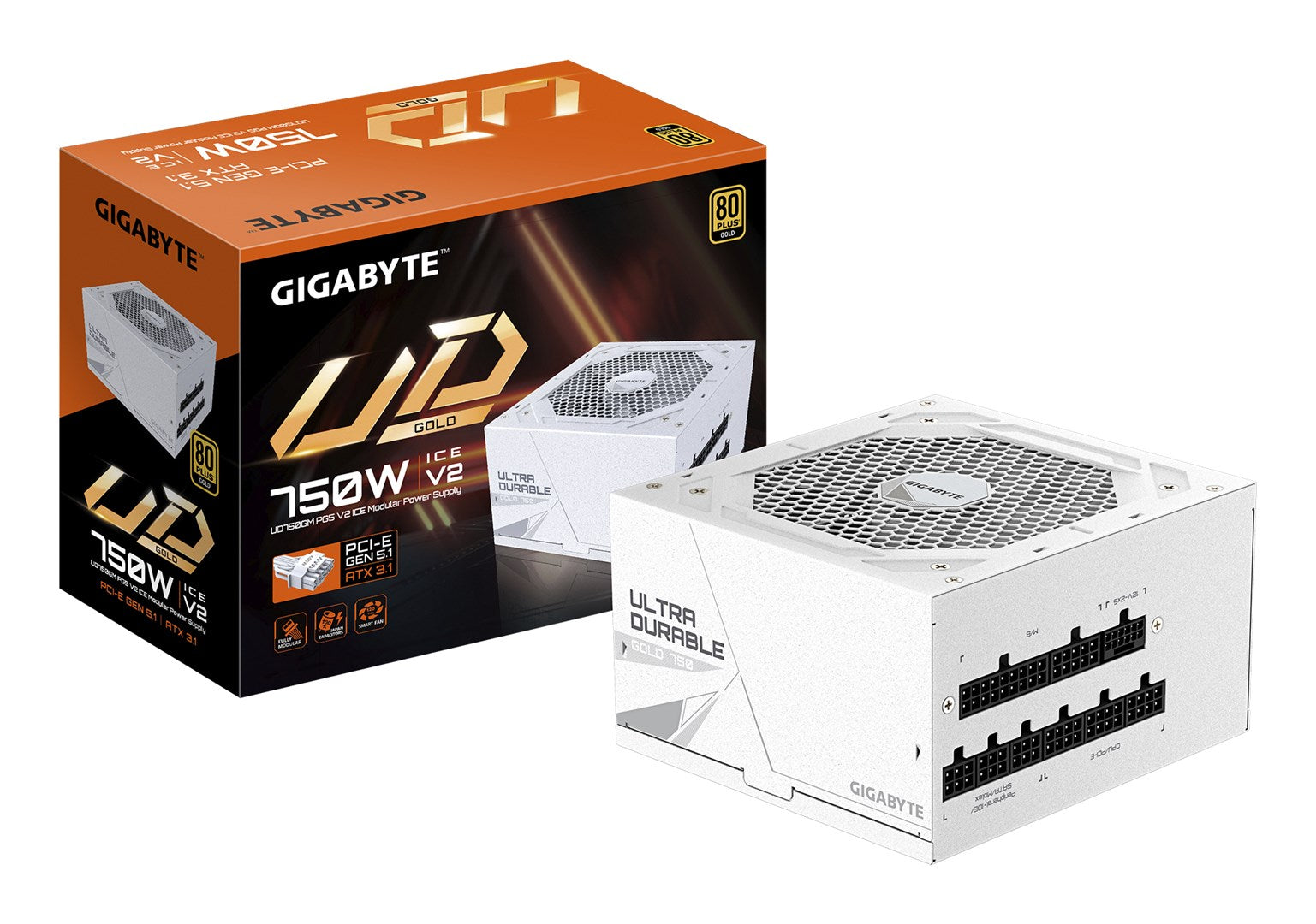 Gigabyte UD750GM PG5 V2 ICE, alimentatore 750W 80 PLUS Gold